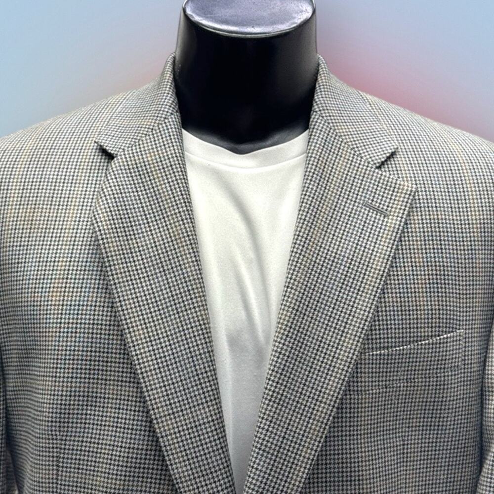 CHAPS Men’s 44R Gray Plaid SILK & WOOL Sport Coat Blazer